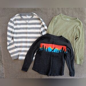 Boys Bundle - Waffle Long Sleeve Tops Size L - 3 pieces!